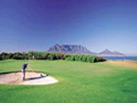 Bunker shot during golf holiday at Kap Vino Estate in Stellenbosch