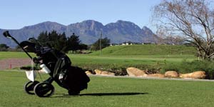 Golf bag on Devon Vale golf course in Stellenbosch