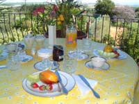 Extensively serviced breakfast table for guestroom 'Shiraz en-suite'